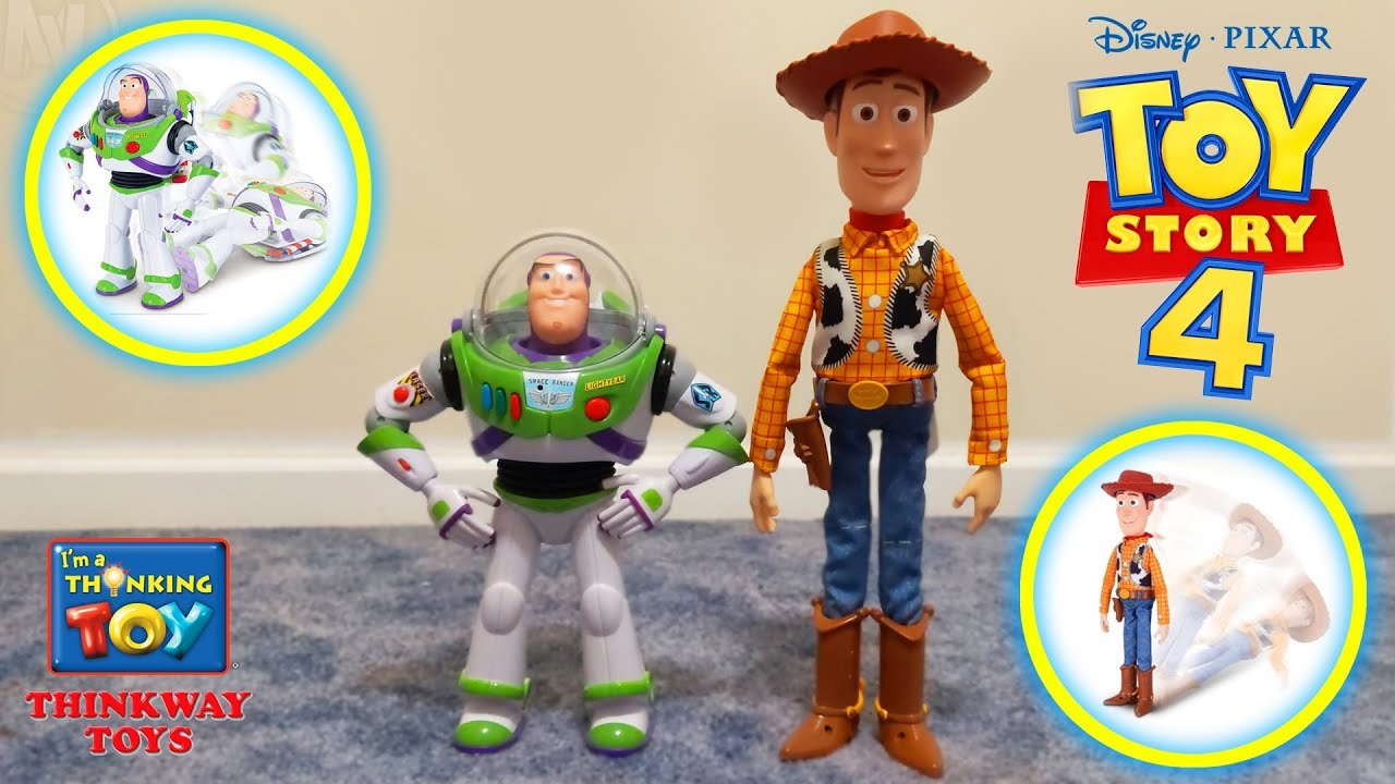 Disney / Pixar Toy Story 4 Interactive Drop Down Sheriff Woody & Buzz Lightyear Review (Thinkway)