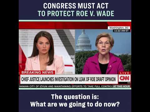 Video thumbnail for Elizabeth Warren Says Congress Must Act to Protect Roe V. Wade