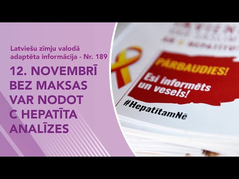 Video ziņas Nr. 189 “12. novembrī bez maksas var nodot C hepatīta analīzes”