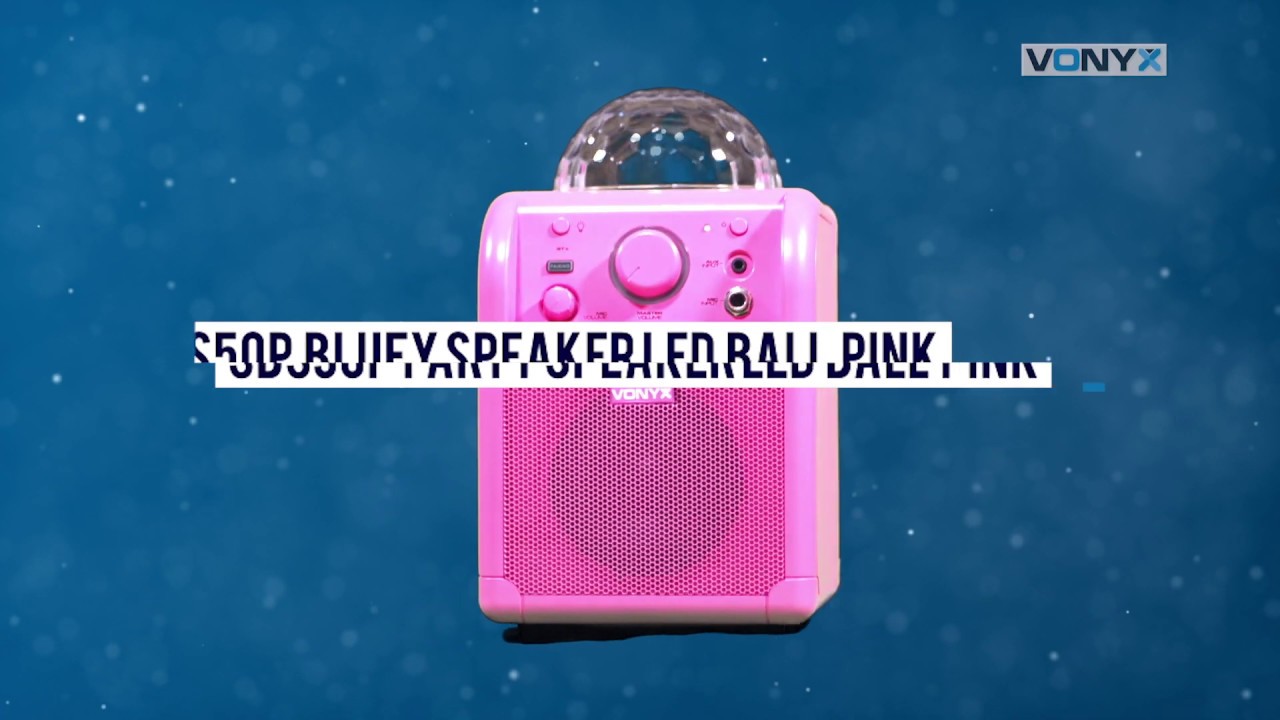 Vonyx Haut-parleurs SBS50P Karaoke Speaker Rose