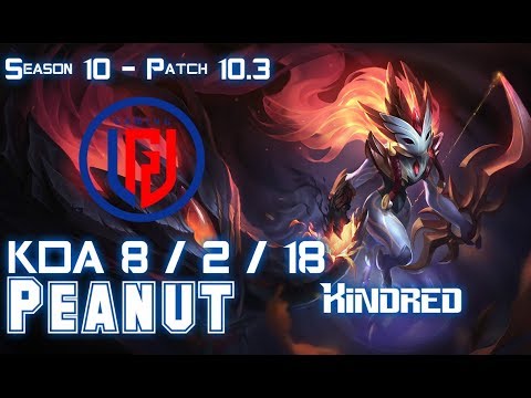 LGP Peanut KINDRED vs OLAF Jungle - Patch 10.3 KR Ranked