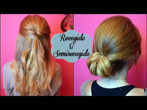 2 Peinados para Navidad, muy faciles. Recogido y semirecogido