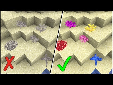 Minecraft 1.13 How To Keep Corals Alive Out Of Water (And Fans) Tutorial