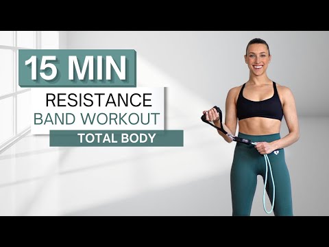 15 min TOTAL BODY RESISTANCE BAND WORKOUT | Strength Training | All Standing