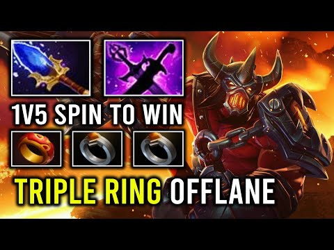 How to Play Offlane Axe 3x Triple Ring EZ Counter CK with Perfect Call 1v5 Spin to Win Dota 2