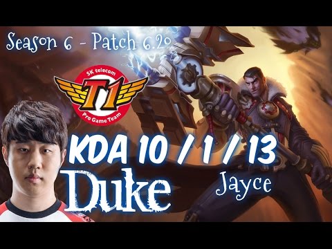 SKT T1 Duke JAYCE vs GNAR Top - Patch 6.20 NA Ranked