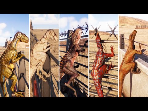CARNIVORE DINOSAURS ESCAPE (Climbing the Fence) - Jurassic World Evolution 2