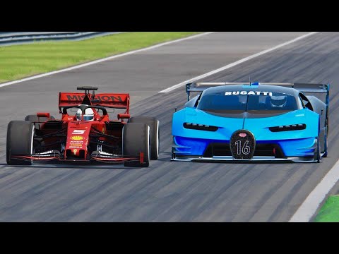 Ferrari F1 2019 vs Bugatti Vision GT - Monza
