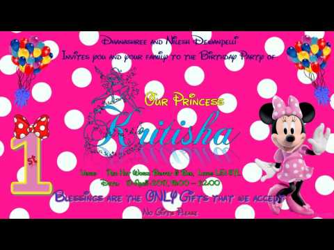 Kritisha's 1st Birthday Invitation