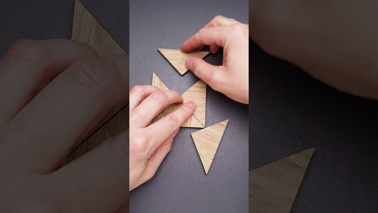 Make 2 squares using all 5 triangles