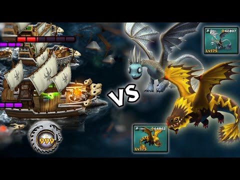 Zombie Featherhide and Twigdigger Lvl 175 vs Fleet 999 Ships — Defend Berk | Dragons: Rise of Berk