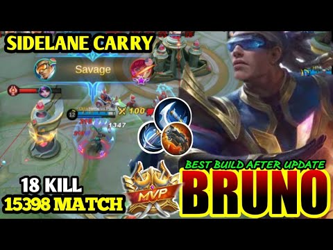 BRUNO MOBILE LEGENDS SAVAGE!! ATTEKSPIDE GAMEPLAY BRUNO BY esa shaik | BEST BUILD BRUNO