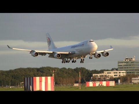 Malaysia Airlines ► Boeing 747-400F ► Landing ✈ Amsterdam Airport Schiphol