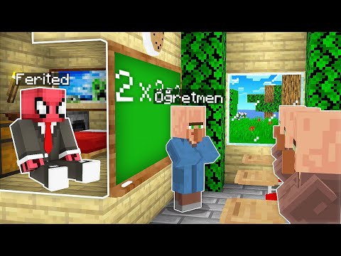 OKULDA GİZLİCE SAKLANDIM - Minecraft