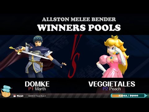 The Allston Melee Bender - Domke (Marth) vs Veggietales (Peach) - Winners Pools