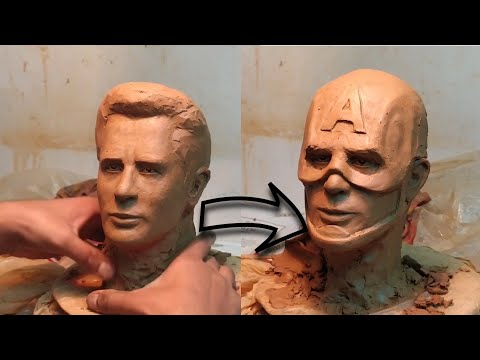 Chris Evans into captain America sculpture Art,🤩