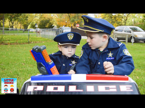 Little Heroes search for their pretend play police gear
