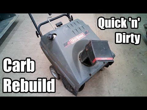 On Engine Tecumseh Carb Rebuild - Craftsman 2-Stroke, Single Stage Snowblower #diy