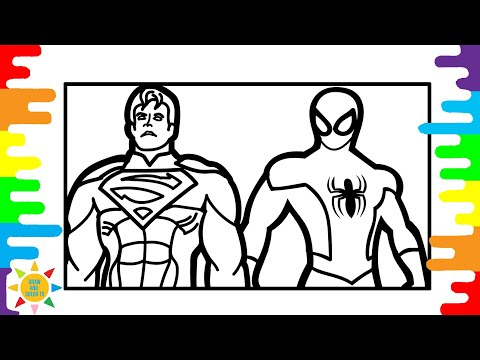 Spider-Man VS Superman Coloring Pages | Spiderman Coloring Pages | Superman Coloring