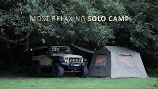 SOLO Camping in the RAIN FOREST - Relaxing in a Cozy Tent by the Creek (ASMR sounds)