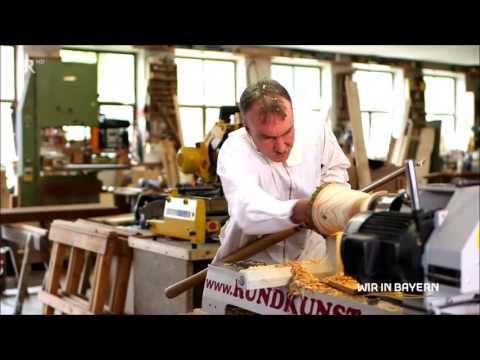 Rundkunst - hauchdünne Holzlampen drechseln, TV Bericht im BR