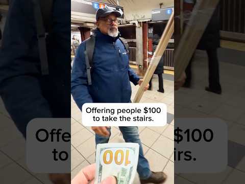Offering strangers $100 to take the stairs instead of the escalator. #interview #motivation #workout