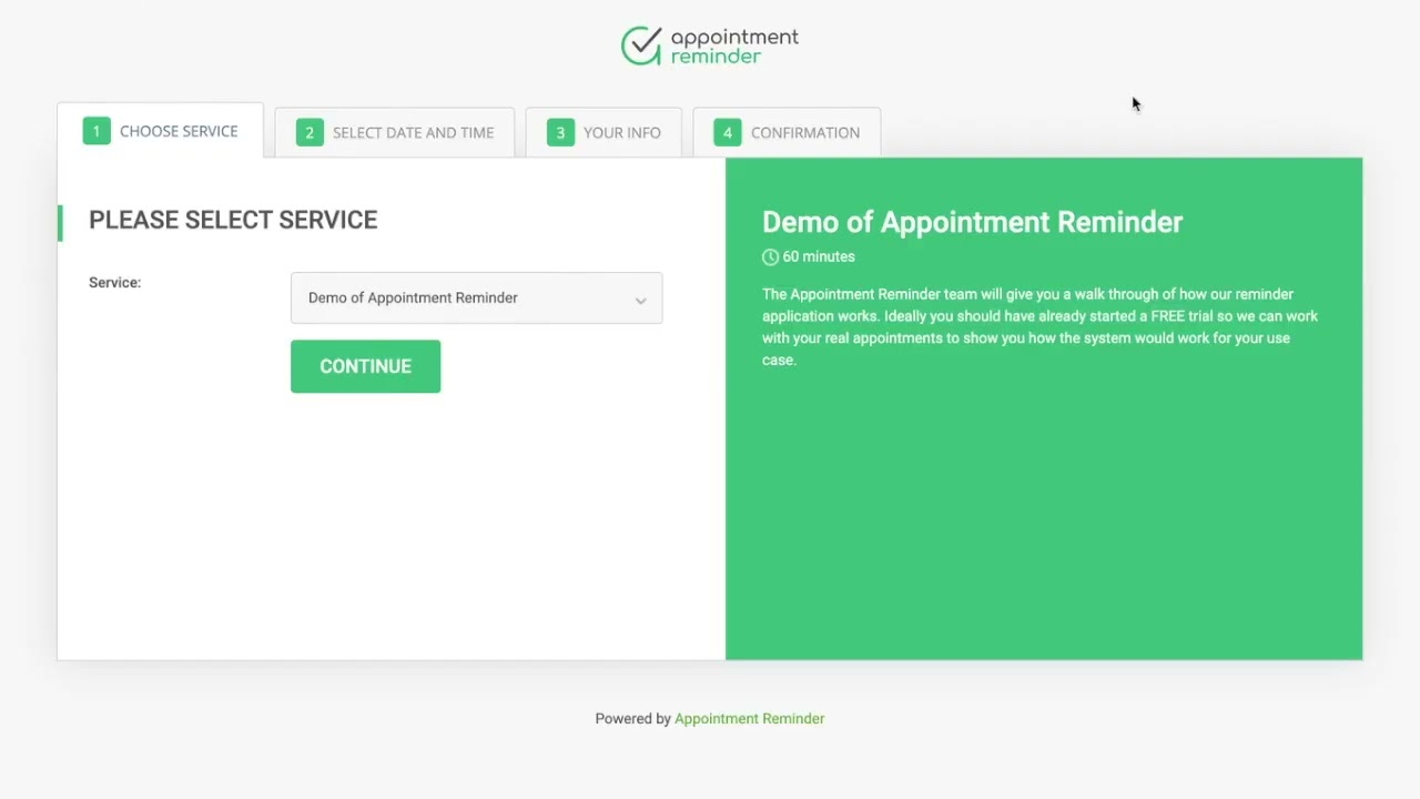 AppointmentReminder.com   Making a Booking / Online Scheduling Page