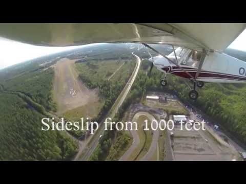 Flight training, high and low approach, sideslip, Ikarus C42