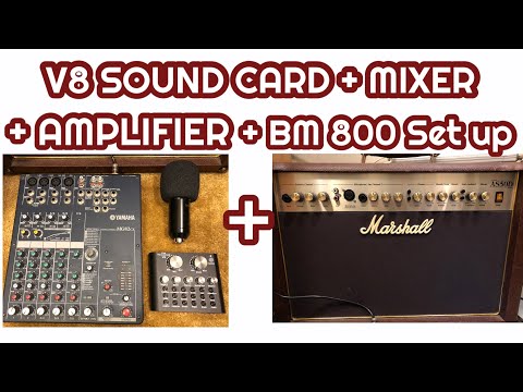 V8 SOUND CARD TO MIXER TO  AMPLIFIER   SET UP
