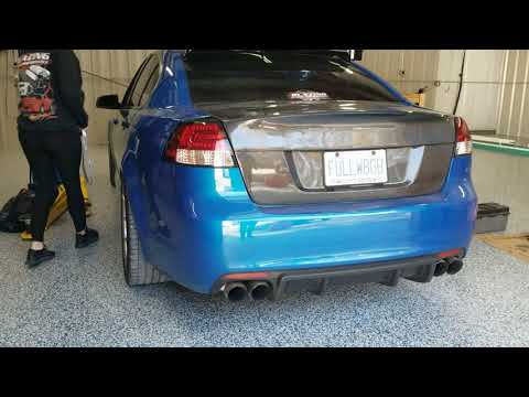 Pontiac G8 coldstart on E85. Kooks 2\" headers, magnaflow mufflers, 12.7/1 compression, custom TSP