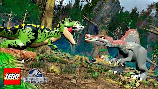 INCRÍVEL! Tiranossauro Rex Buck VS Espinossauro no LEGO Jurassic World