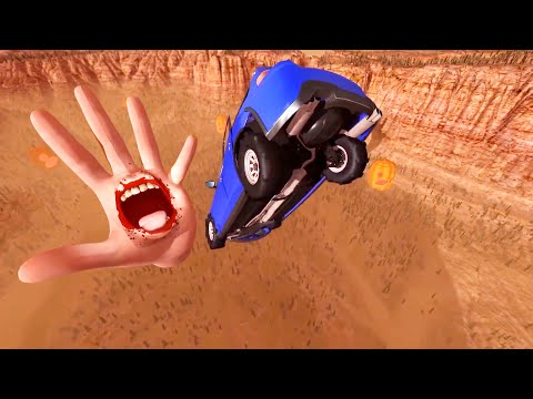 Beamng Drive - Cars Jumping in to Ghost Mouth Hand | #beamngdrive