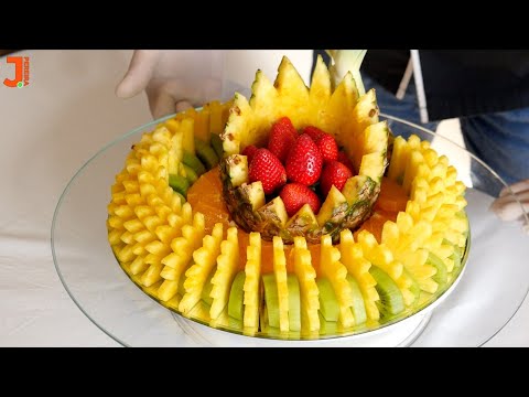 Fruchtmittelstücke | Essbare Party Obst Ideen | Kunst mit Obst