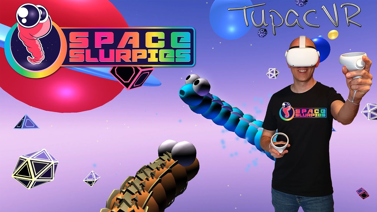 TupacVR - Space Slurpies - Snake in VR auf der Oculus Quest 2 - App Lab VR Gameplay - Deutsch / German