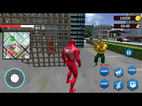 Flying Red Venom Crime City Battle | Venom Spider Vs Monster Lee & his Gangster - Android GamePlay