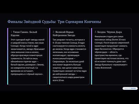 Evolyuciya Zvezdy Ot Rozhdeniya do Smerti