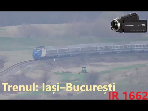 Trenul IR 1662 Iași–București Nord filmat de la intrare in Vaslui 😉 Filmat pe un vant de 50-60km/h