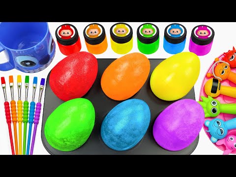 Satisfying Video l DIY How To Make DIY 6 Glitrer Eggs SPRUNKI Candy Lollipop Labubu Paint Color ASMR