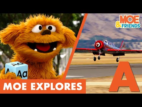 Moe Explores the Letter A | Aeroplane, Archery & Art Gallery | Full Episodes | Moe & Friends