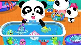 Baby Panda Plays with Fishes |  Go Shopping in Supermarket | Animation &amp; Kids Songs | BabyBus