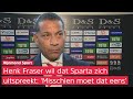Henk Fraser prijst de weerbaarheid van Sparta na de derby tegen Feyenoord (0-1)