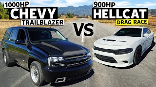 1000hp Chevy Trailblazer vs 900hp Dodge Hellcat // THIS vs THAT
