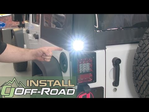 Jeep Wrangler JK ZROADZ Taillight Protector Kit Blk W/2 3" LED Lights/Mounts 2007-2018 Installation