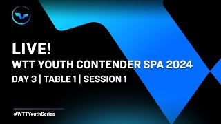 LIVE! | T1 | Day 3 | WTT Youth Contender Spa 2024 | Session 1
