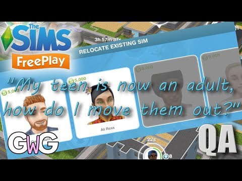 Part of a video titled The Sims Freeplay- My teen is now an adult, how do I move ... - YouTube