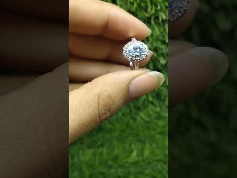 Blue Topaz Sterling Silver 7X5mm Oval Gemstone Ring
