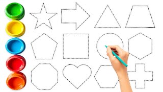 Learn 12 Shapes for Kids | Shapes Name, Tracing & Color For Toddlers | Preschool Learning Activity
