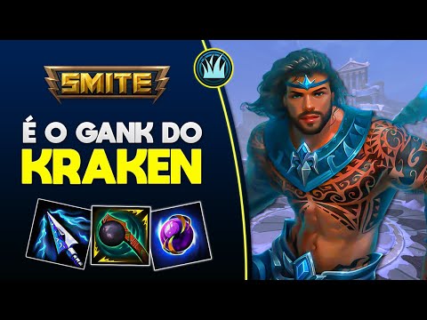 É o gank do KRAKEN! POSEIDON JUNGLER - ⚡ Smite BR Conquista
