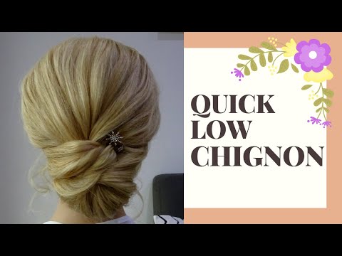 Quick low chignon hair tutorial