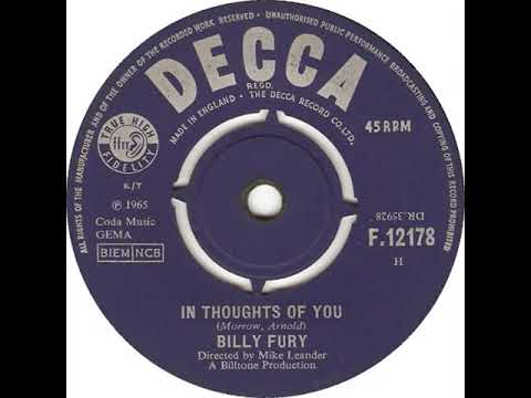 UK New Entry 1965 (168) Billy Fury - In Thoughts Of You
